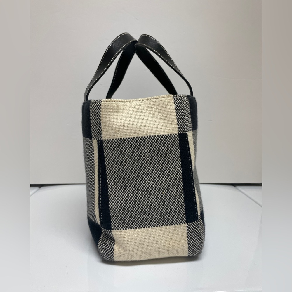Vintage Kate Spade Black and White Gingham Tote Purse with Green Lining - Picture 6 of 13